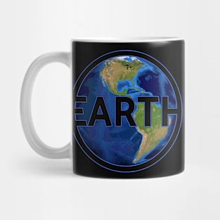 Planet earth with america. gift space idea Mug